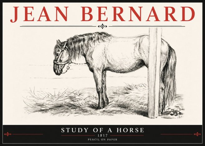 Jean Bernard Study of a Horse XII No6 - Plakát