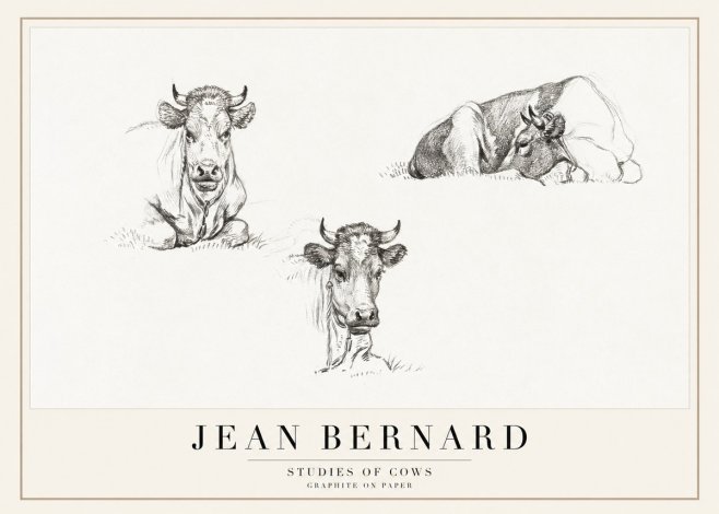 Jean Bernard Studies of Cows II No1 - Plakát