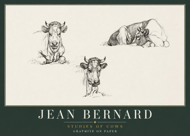 Jean Bernard Studies of Cows II No2 - Plakát