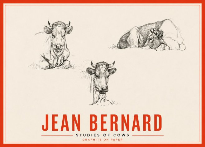 Jean Bernard Studies of Cows II No5 - Plakát