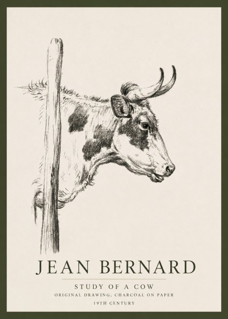 Jean Bernard Study of a Cow XVII No3 - Plakát