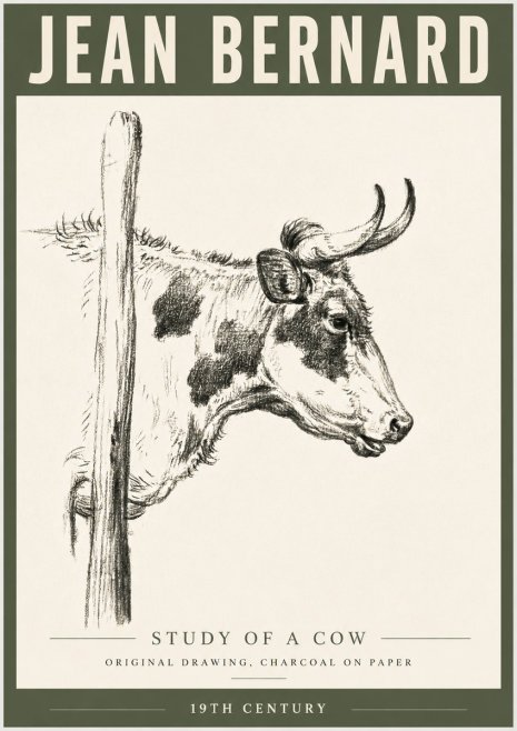 Jean Bernard Study of a Cow XVII No6 - Plakát