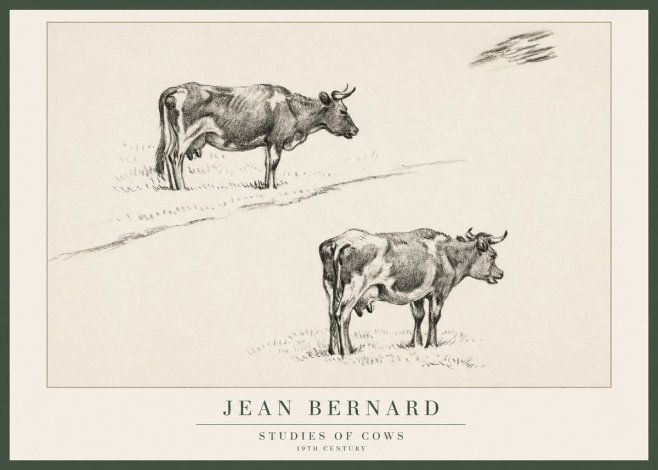 Jean Bernard Studies of Cows III No1 - Plakát