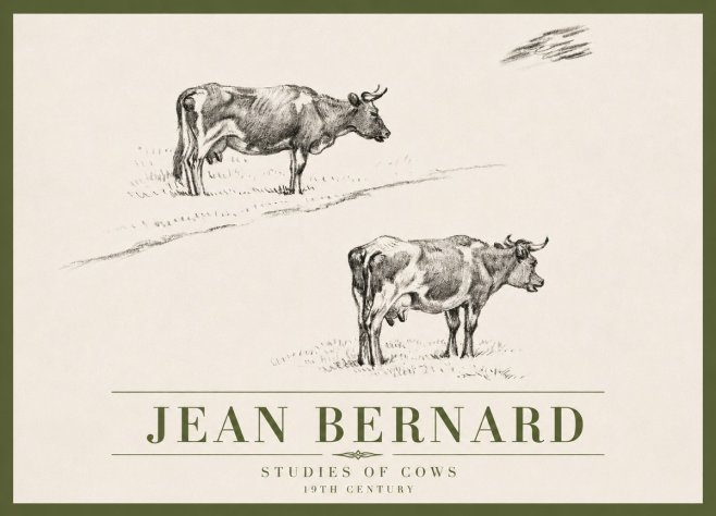 Jean Bernard Studies of Cows III No4 - Plakát