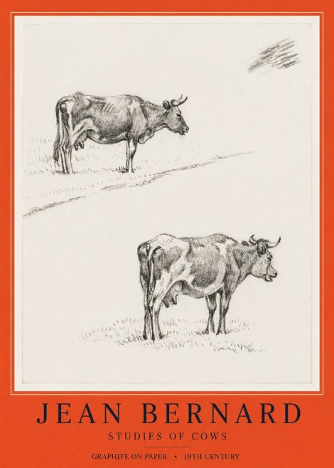 Jean Bernard Studies of Cows III No6 - Plakát