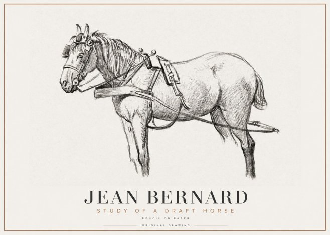 Jean Bernard Study of a Draft Horse I No1 - Plakát