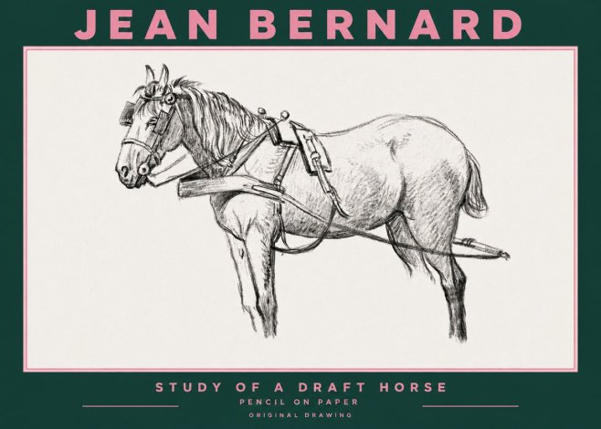 Jean Bernard Study of a Draft Horse I No3 - Plakát