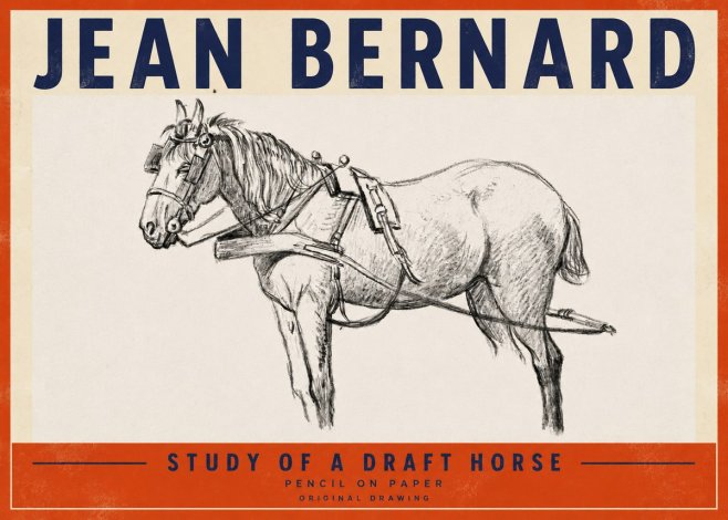 Jean Bernard Study of a Draft Horse I No4 - Plakát
