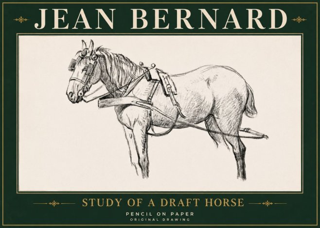 Jean Bernard Study of a Draft Horse I No5 - Plakát