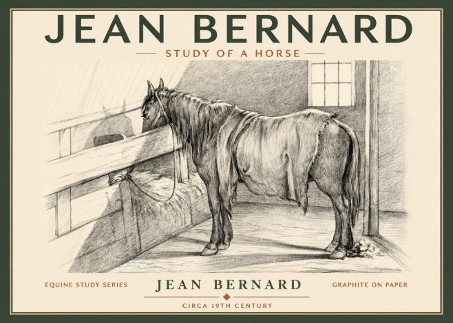 Jean Bernard Study of a Horse XIII No2 - Plakát