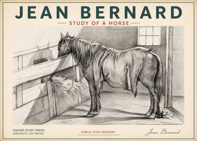 Jean Bernard Study of a Horse XIII No4 - Plakát