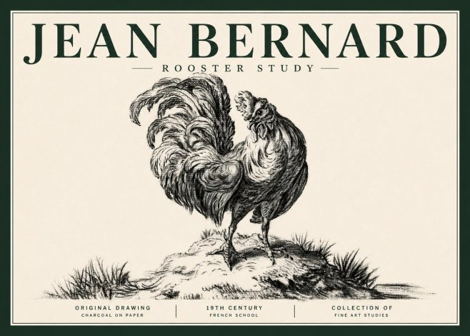 Jean Bernard Study of a Rooster No5 - Plakát