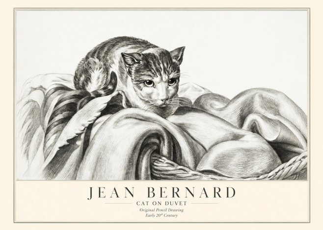 Jean Bernard Cat on a Blanket No3 - Plakát