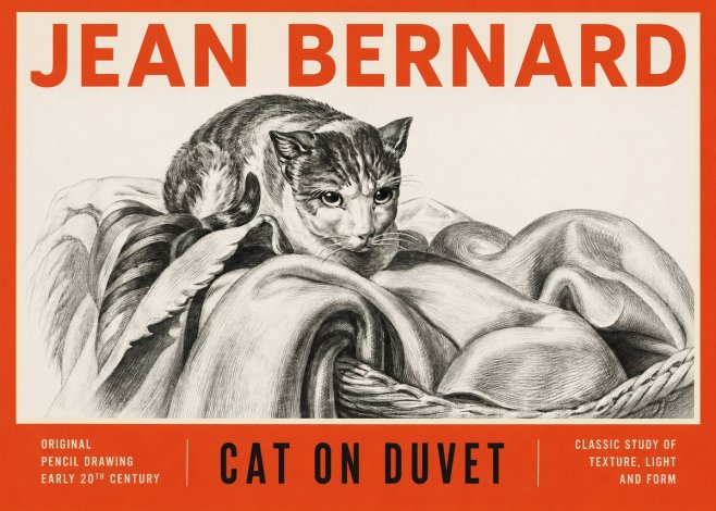 Jean Bernard Cat on a Blanket No4 - Plakát