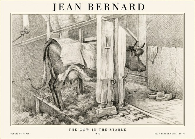 Jean Bernard The Cow in the Stable No1 - Plakát