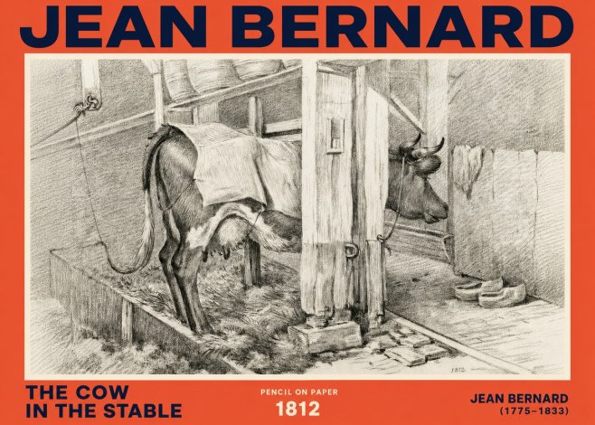 Jean Bernard The Cow in the Stable No2 - Plakát