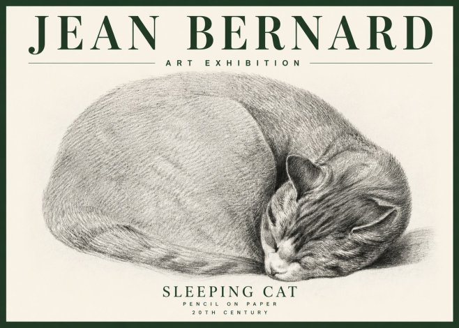 Jean Bernard Sleeping Cat IX No4 - Plakát
