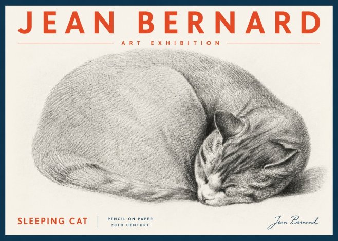 Jean Bernard Sleeping Cat IX No5 - Plakát
