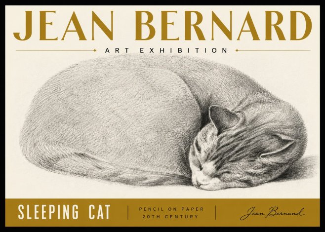 Jean Bernard Sleeping Cat IX No6 - Plakát