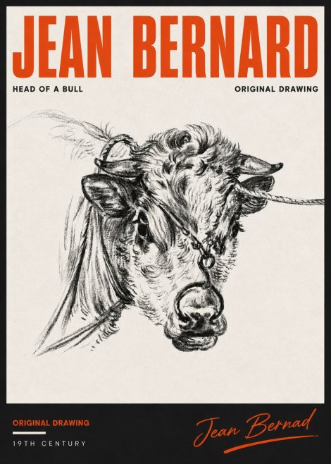 Jean Bernard Head of a Bull No6 - Plakát