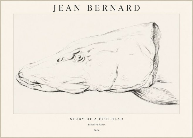 Jean Bernard Study of a Fish Head No1 - Plakát
