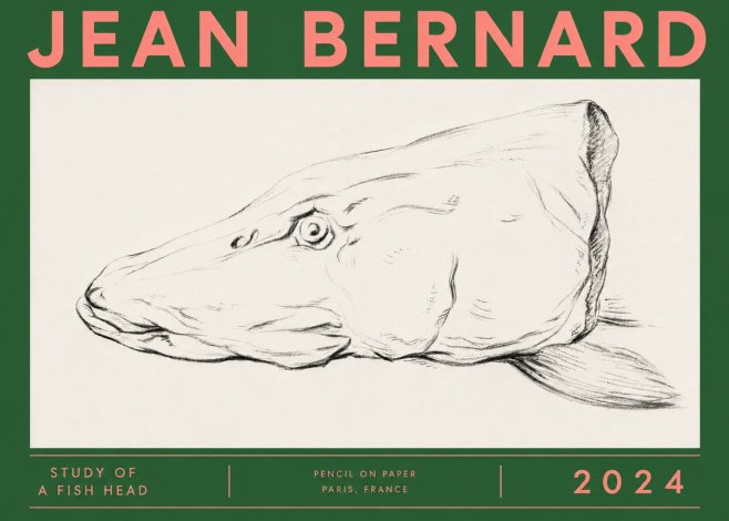 Jean Bernard Study of a Fish Head No4 - Plakát