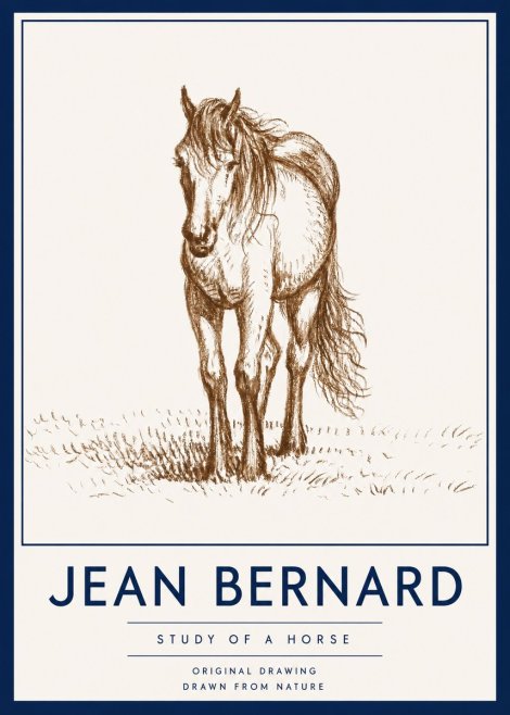 Jean Bernard Study of a Horse XV No4 - Plakát