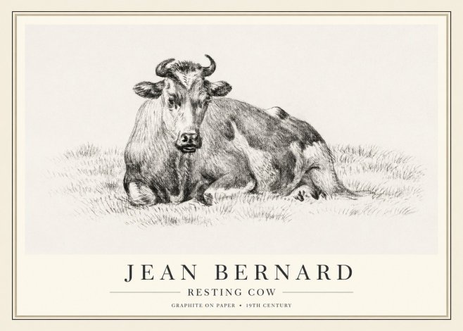 Jean Bernard Resting Cow V No1 - Plakát