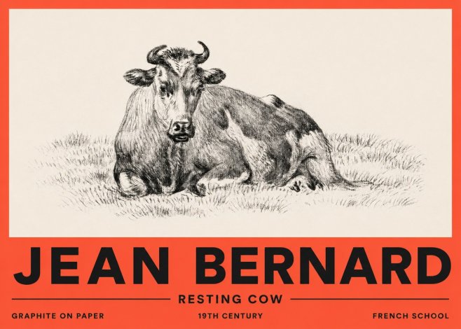 Jean Bernard Resting Cow V No2 - Plakát