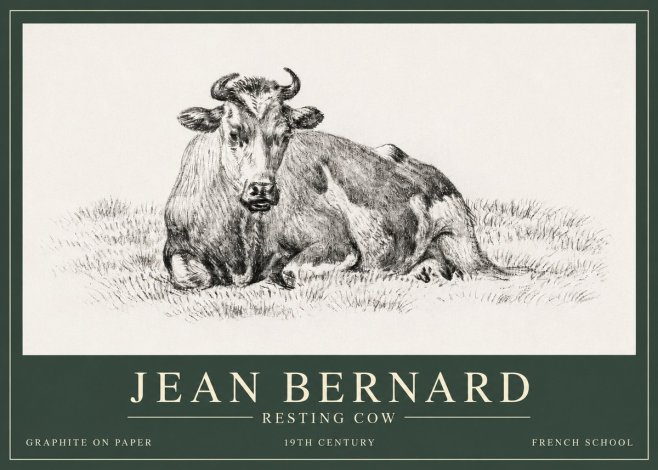 Jean Bernard Resting Cow V No3 - Plakát