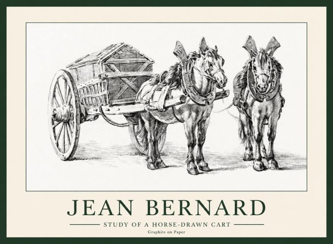 Jean Bernard Horse Team and Cart No2 - Plakát