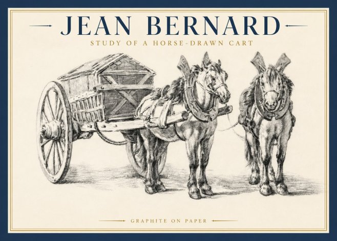 Jean Bernard Horse Team and Cart No4 - Plakát