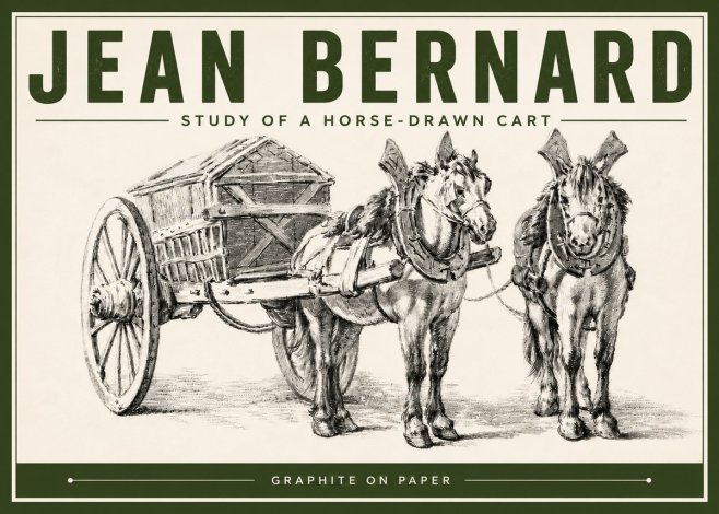Jean Bernard Horse Team and Cart No6 - Plakát