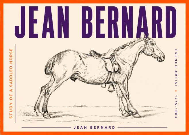Jean Bernard Study of a Saddled Horse No3 - Plakát