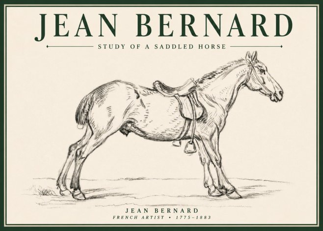 Jean Bernard Study of a Saddled Horse No4 - Plakát
