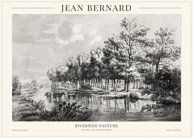 Jean Bernard Riverside Pasture No1 - Plakát
