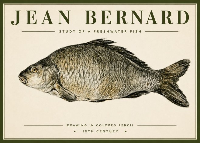 Jean Bernard Study of a Freshwater Fish No4 - Plakát
