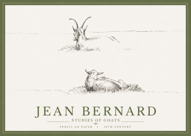 Jean Bernard Two Goats Resting No5 - Plakát
