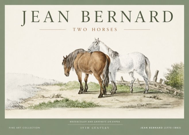 Jean Bernard Two Horses II No4 - Plakát