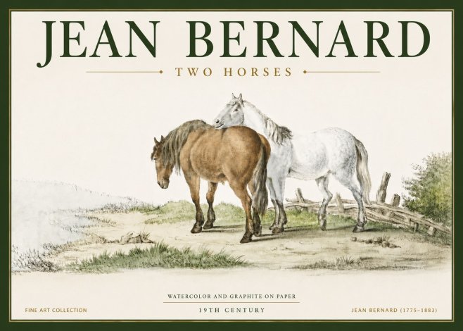 Jean Bernard Two Horses II No6 - Plakát