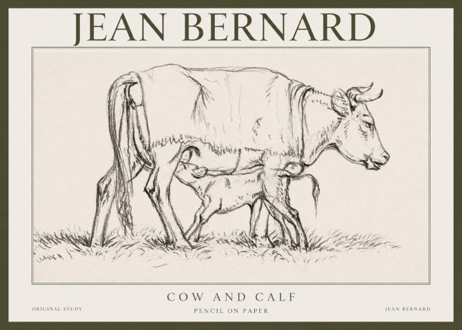 Jean Bernard Cow and Calf II No1 - Plakát