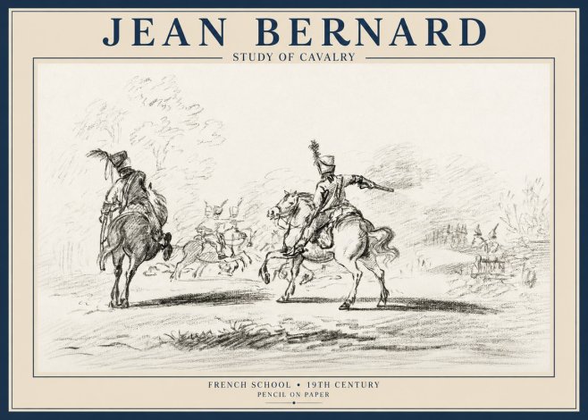 Jean Bernard Study of Cavalry No1 - Plakát