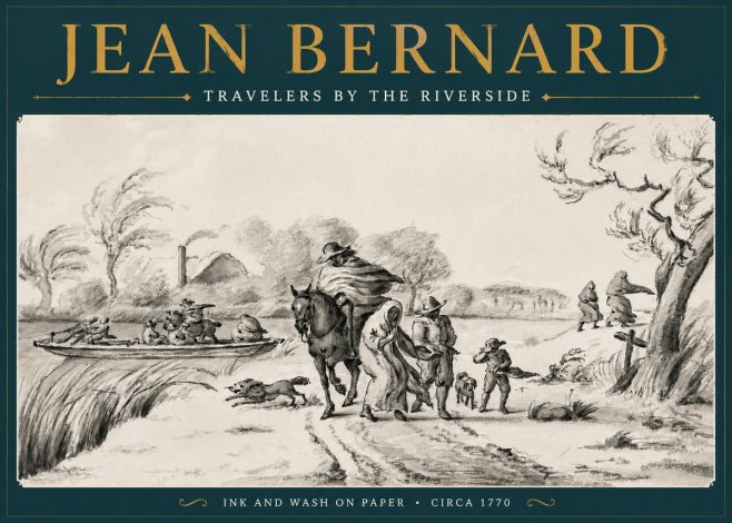 Jean Bernard Travelers by the Riverside No4 - Plakát