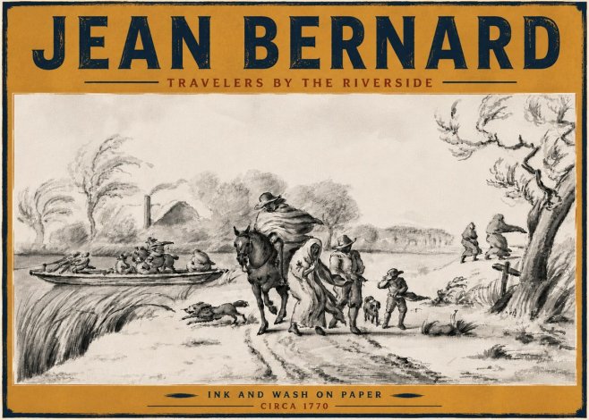 Jean Bernard Travelers by the Riverside No6 - Plakát