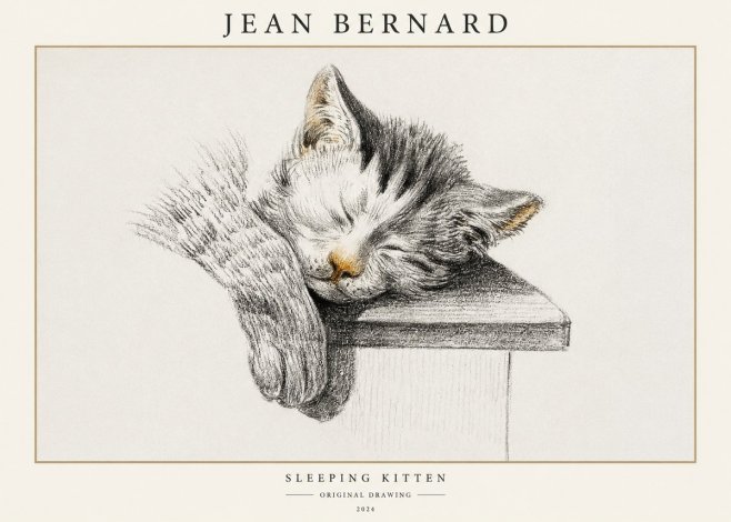 Jean Bernard Sleeping Kitten No1 - Plakát