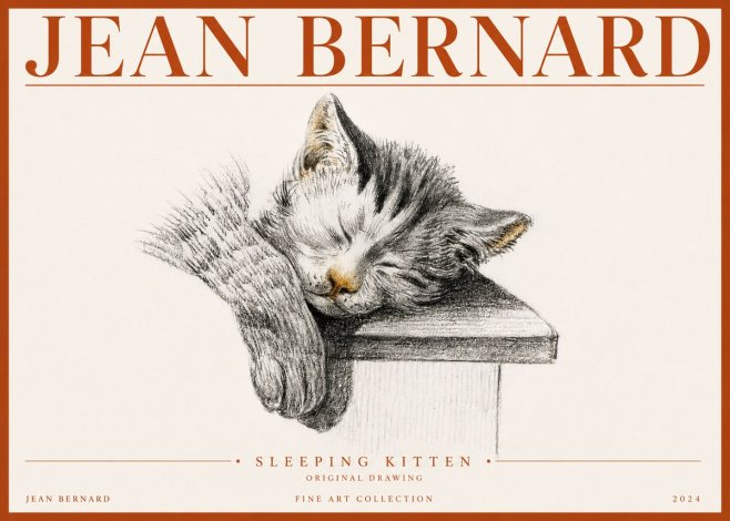 Jean Bernard Sleeping Kitten No4 - Plakát