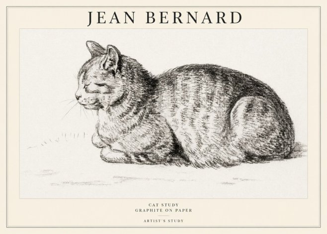 Jean Bernard Cat Study XII No1 - Plakát