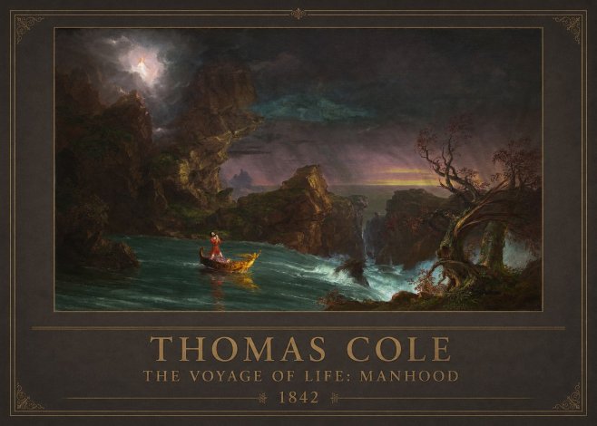Thomas Cole The Voyage of Life: Manhood II No1 - Plakát