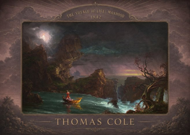 Thomas Cole The Voyage of Life: Manhood II No4 - Plakát