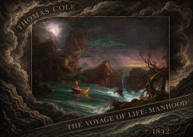 Thomas Cole The Voyage of Life: Manhood II No6 - Plakát
